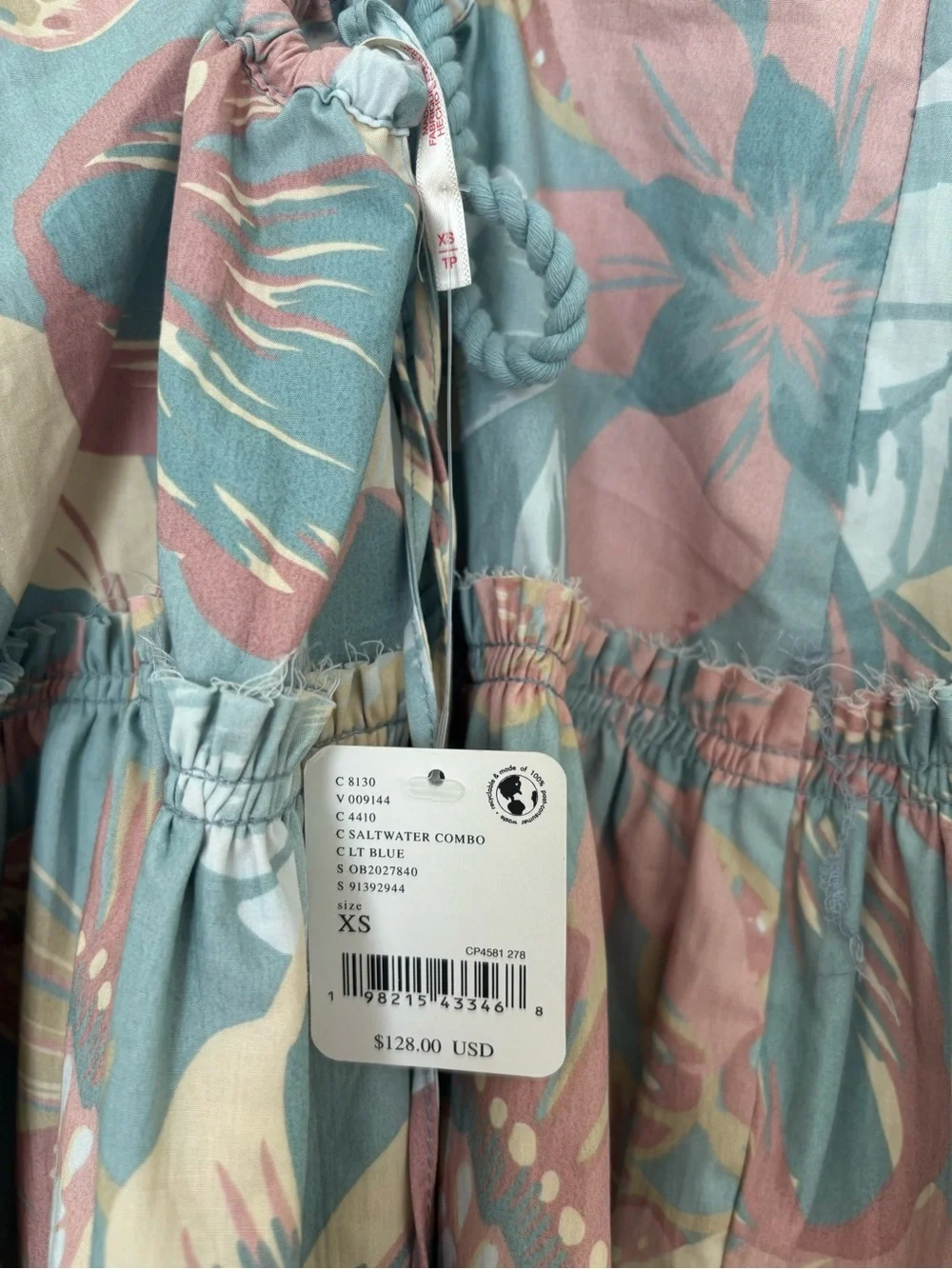 Free People Deserted Island Mini Dress in Saltwater Combo - Picture 4 of 4